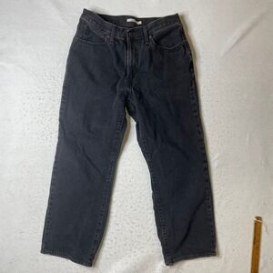 Levi's 94 Baggy Jeans Women Size 31 Black High Rise Wide Leg Denim